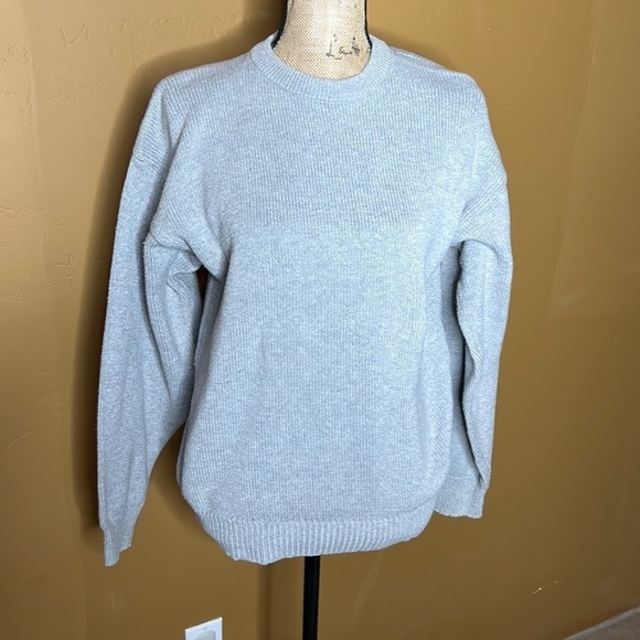 Vintage 90s American Eagle 100% Cotton Gray Crewneck Sweater Size Medium - Picture 2 of 4